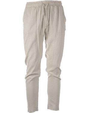V2® BRAND Pantalon Pantalone Sartoriale Lungo In Lino - Gris