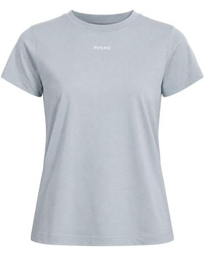 Pinko T-shirt BASICO T-SHIRT JERSEY LOGO STAMPA SPESSORATA - Bleu
