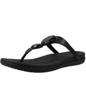 Fitflop Tongs Sandalia Solay Glossy Disc - Noir