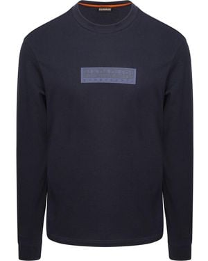 Napapijri Sweatshirts T-shirt Manches Longues Logo Marine - Bleu