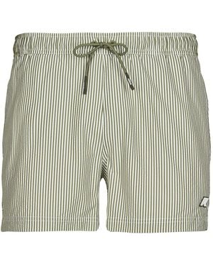 K-Way Costume Bermuda Da Spiaggia Hazel Mid Stripes Beach - Verde
