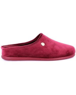 Grünland Chaussons Irra pantofola a ciabatta in velluto - Rouge