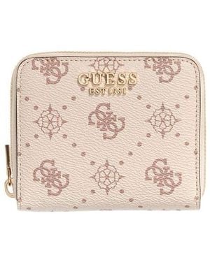 Guess Portefeuille Carrie Logo Slg Sml Zip Around - Rose