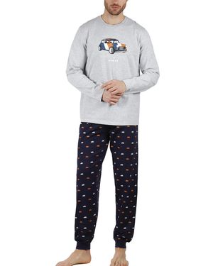 Admas Pyjama's / Nachthemden Pyjama Broek En Top Wide And Low - Blauw