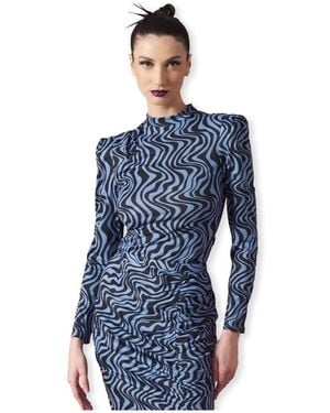 Minueto Blouse Top Vasarely - Blauw