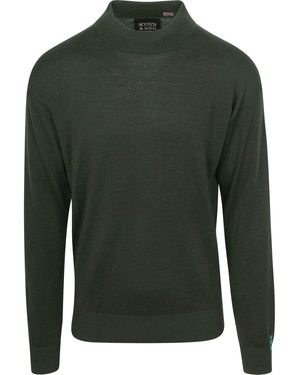 Scotch & Soda Sweat-shirt Essential Mix Laine Pull Vert Foncé