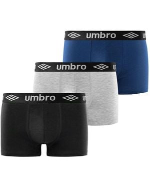 Umbro Boxers Lot de 3 Boxers coton Uni - Bleu