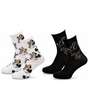 Disney Chaussettes Chaussettes Femme Licence Minnie Pack De 2 Paires 3447 - Noir