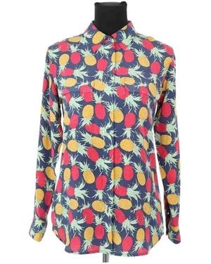 Equipment Chemise Chemise en soie multicolore - Bleu