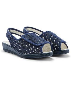 Pediconfort Sandales compensées Pantoufles ouverture totale - Bleu