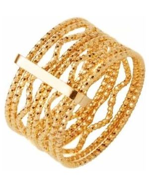 Orusbijoux Bijoux Bague Argent Dorée Anneaux Ondulés - Métallisé