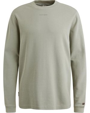 Cast Iron T-shirt T-shirt Longsleeve Waffle Vert Clair - Gris