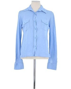 Not Shy Chemise Chemise en lin bleue