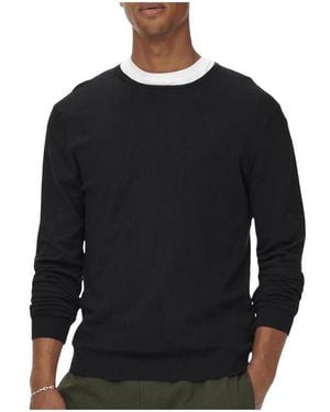 Only & Sons Pull Life Crew Knit - Noir