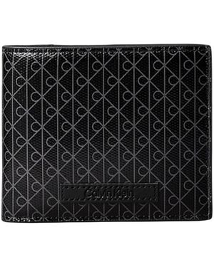 Calvin Klein Portemonnee Coated Ew Bill Fold W/ Coin Lv04D1085G - Zwart