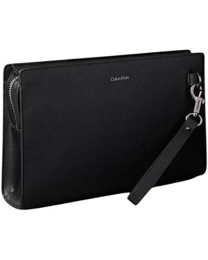 Calvin Klein Sacoche EMBLEM HW POUCH WITH HANDLE LV04D1170G - Noir