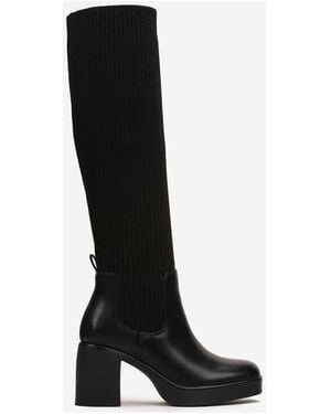 Vera Collection Bottes Bottes chaussettes s Noir, talons bloc