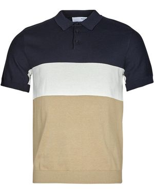SELECTED Polo Slhmattis Ss Knit Block Polo B - Blu