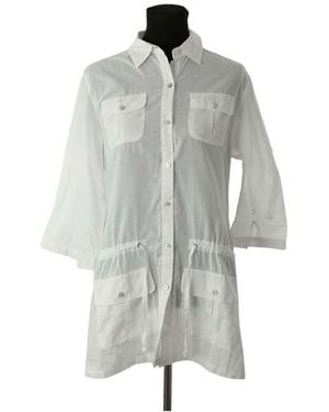 Eric Bompard Tunique Robe en coton blanche - Gris