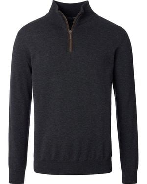 CASA MODA Pull Pull-over Demi-Zip Solid Anthracite - Bleu