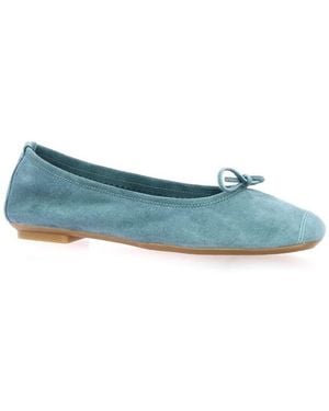 Reqins Ballerines Ballerines Harmony Cuir Velours Jean - Bleu