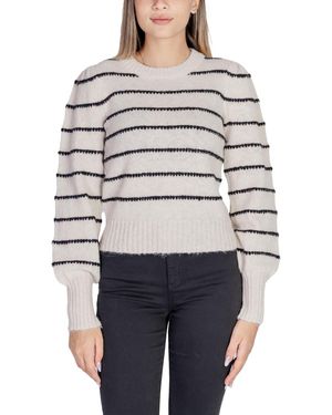 Jacqueline De Yong Pull JDYSIGRID LIFE L/S ONECK PUFFDOT PUL KNT 15304813 - Blanc