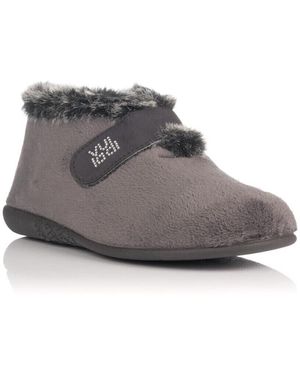 Vulladi Chaussons Soulier de maison de type botte - Gris