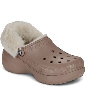 Crocs™ Klompen Cls Platfm Lined Fuzz Strap Cg - Grijs