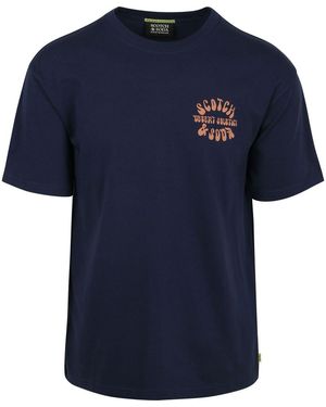 Scotch & Soda T-shirt Scotch Soda T-Shirt Backprint Marine - Bleu