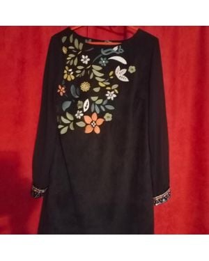 Desigual Robe courte Elégante robe brodée - Noir
