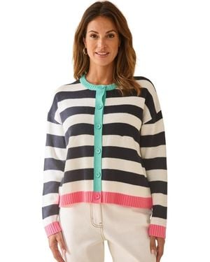 Daxon Gilet Cardigan À Rayures - Vert