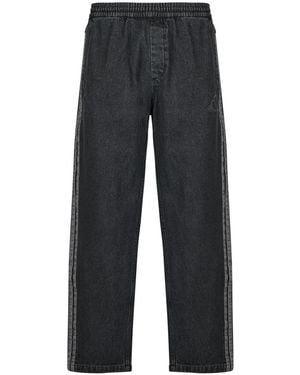 adidas Jeans Stadium Regular Fit Denim Full Length Open Hem Tracksuit Bottoms - Grigio