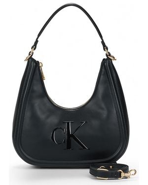 Calvin Klein Handtas Bold Ck Small Crescent Bag - Zwart