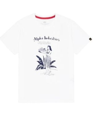 Alpha Industries T-shirt HAWAII T - Blanc