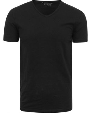 Garage T-shirt T-shirt Stretch Basique Col-V Noir