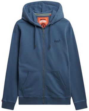 Superdry Sweat-shirt Sweatshirt à capuche zippé Essential Logo - Bleu