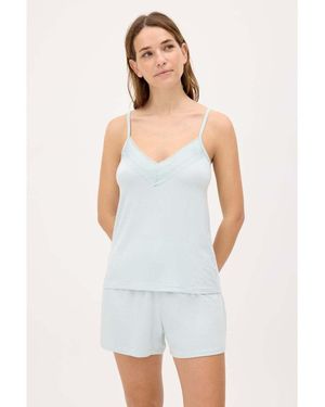 Ysabel Mora Ensembles de pyjama Ensemble pyjama vert clair avec débardeur et short - Blanc