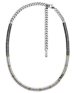 DIESEL Collier DX1575-D LOGO - Métallisé