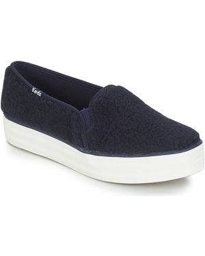 Keds Slip On Triple Decker Faux Shearling - Blau