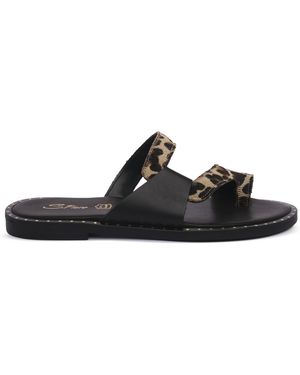 S.piero Sandalen Pony Leopard - Zwart