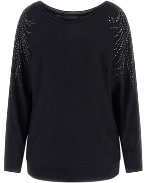 Guess Pull Bat Sleeve Loretta Logo Swtr - Bleu