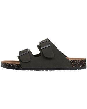 Isotoner Mules Sandales Ref 68370 ADV Kaki - Noir