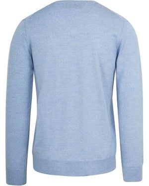 Suitable Sweat-shirt Pull-over Col-V En Laine Bleu Clair