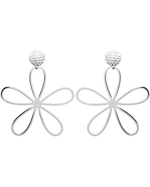 Brillaxis Boucles oreilles Boucles d'oreilles fleur acier - Métallisé