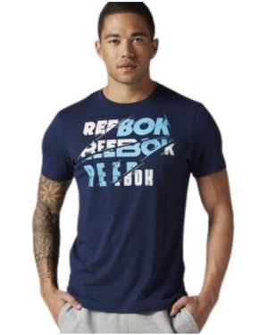 Reebok T-Shirt Korte Mouw Slashed - Blauw