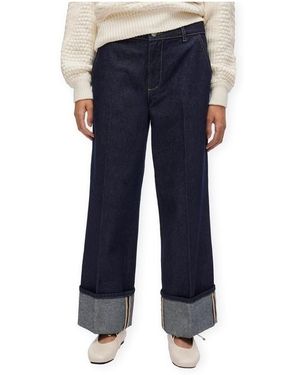ROUGE EDIT Jeans flare / larges Martine RW Jeans - Dark Medium Blue Denim - Bleu