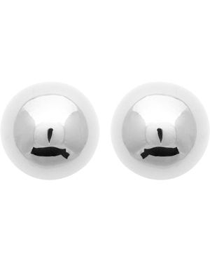 Brillaxis Boucles oreilles Boucles d'oreilles boule acier 12mm - Métallisé