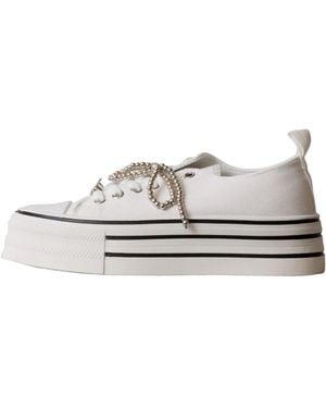 Super Mode Baskets Basses Basket À Lacets - Blanc