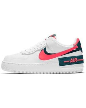 Nike Baskets basses Air Force 1 Shadow White Dark Teal Solar Red - Blanc