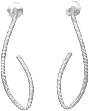 Orusbijoux Boucles oreilles Boucles D'oreilles En Argent Rhodié Ovale - Métallisé